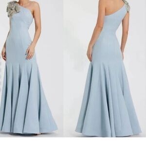 Mac Duggal Blue One Shoulder Gown